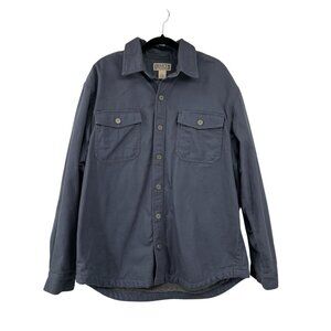 Duluth Trading Co Fire Hose Shirt Jac Mens L Blue Fleece Lined Work Jacket